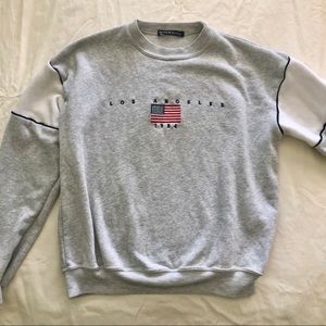 brandy melville cropped embroidered sweater